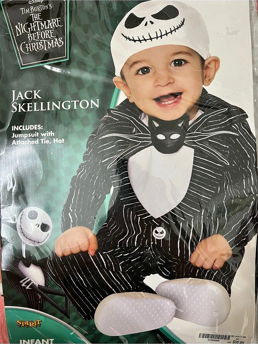 Spirit Halloween Jack Skellington Infant Costume Striped Halloween Costume Baby